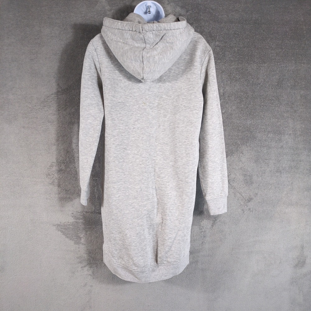 H&M Divided‎ Womens Heather Gray Hooded Sweatshirt Fleece Mini Dress Size 6 - Picture 2 of 13